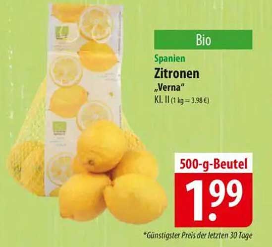 Bio Zitronen 'Verna' 500-g-Beutel