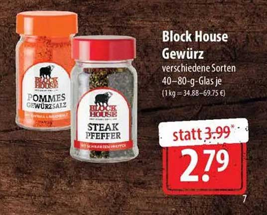 Block House Gewürz verschiedene Sorten 40–80-g-Glas je
