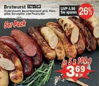 Bratwurst 5er Pack - Jetzt nur 3,69 €
