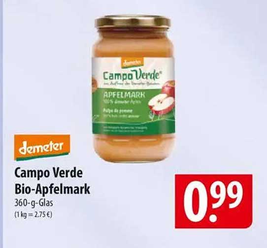 Campo Verde Bio-Apfelmark 360-g-Glas