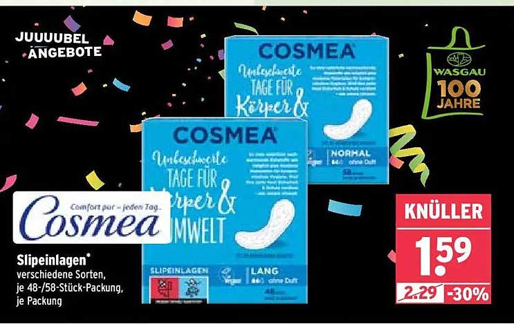 COSMEA Slipeinlagen – verschiedene Sorten, je 48-/58-Stück-Packung