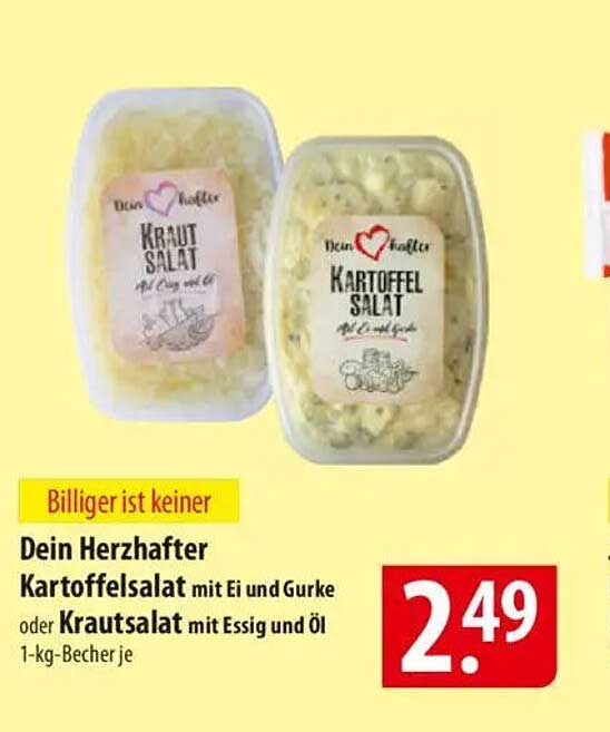 Dein Herzhaften Kartoffelsalat mit Ei und Gurke oder Krautsalat mit Essig und Öl