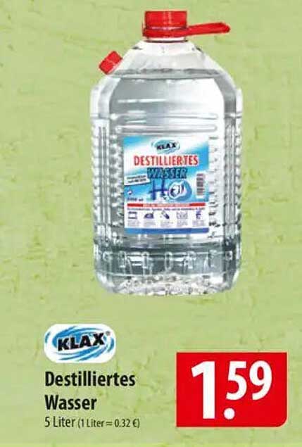 Destilliertes Wasser 5 Liter