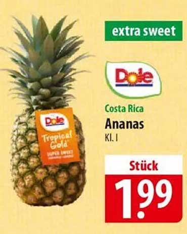 Dole Ananas Costa Rica, extra sweet, Stück