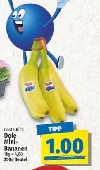Dole Mini-Bananen 250g Beutel für nur 1,00€