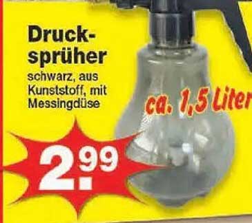 Drucksprüher schwarz, aus Kunststoff, mit Messingdüse