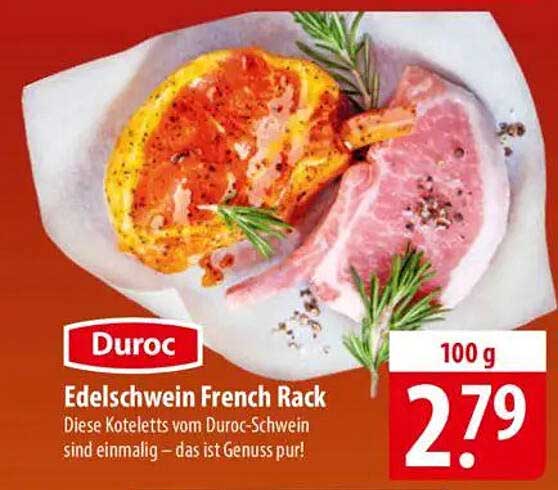 Duroc Edel schweine French Rack