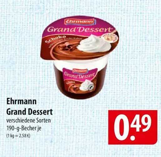 Ehrmann Grand Dessert - Verschiedene Sorten 190-g-Becher