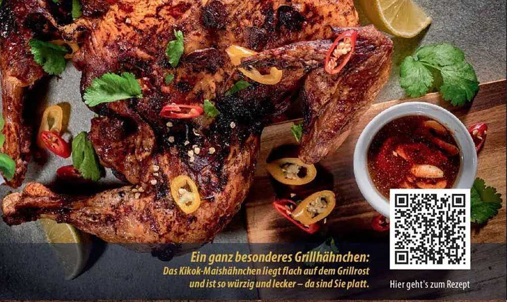 Ein ganz besonderes Grillhähnchen: Das Kikok-Mais-hähnchen
