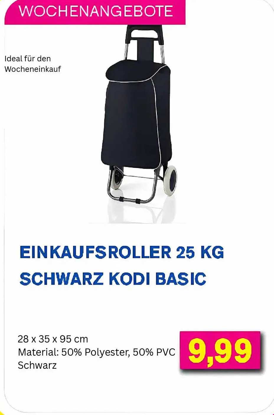Einkaufsroller 25 kg Schwarz KODI BASIC