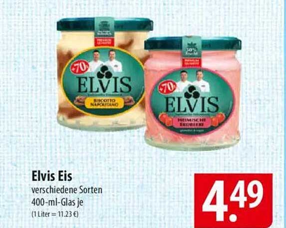 Elvis Eis verschiedene Sorten 400-ml-Glas je