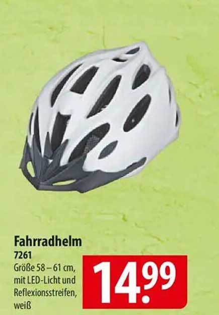 Fahrradhelm 7261 mit LED-Licht und Reflexionsstreifen, weiß