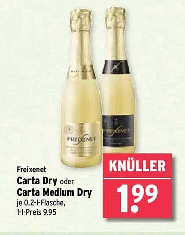 Freixenet Carta Dry oder Carta Medium Dry 0,2 l-Flasche