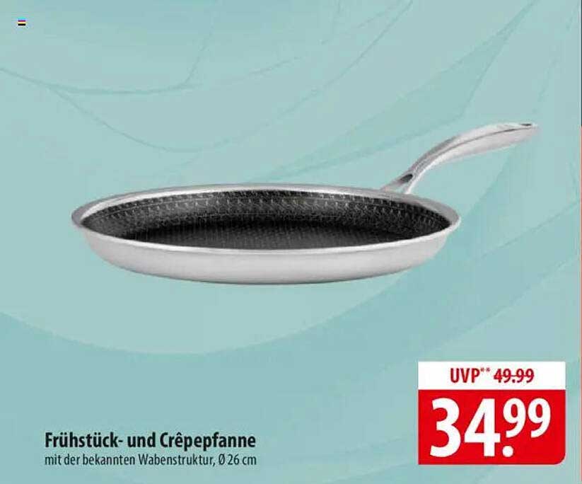 Frühstück- und Crêpepfanne mit der bekannten Wabenstruktur, Ø 26 cm