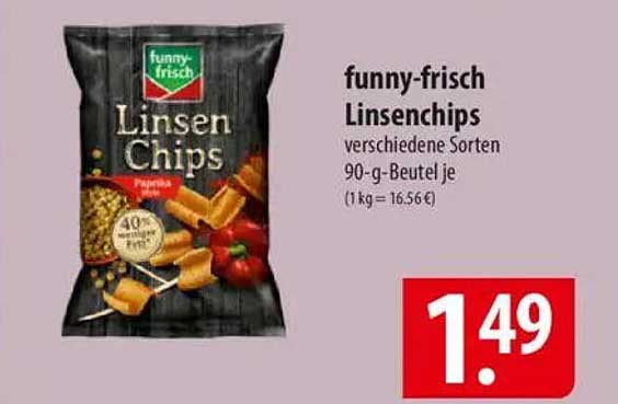funny-frisch Linsenchips verschiedene Sorten 90-g-Beutel je