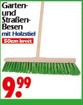 Garten- und Straßenbesen mit Holzstiel, 50cm breit