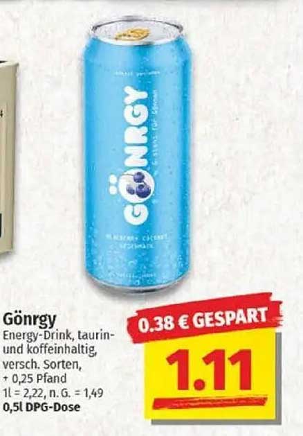 Gönrgy Energy-Drink, 0,5 l DPG-Dose