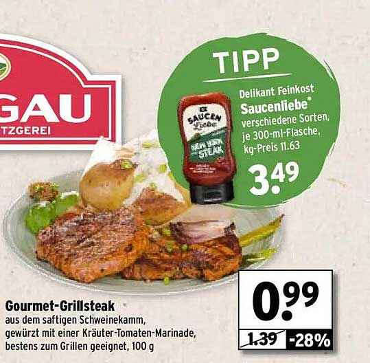 Gourmet-Grillsteak aus dem saftigen Schweinekamm