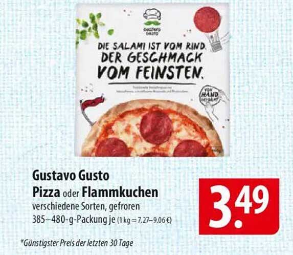 Gustavo Gusto Pizza oder Flammkuchen - verschiedene Sorten, gefroren