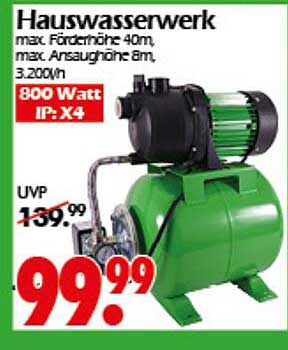 Hauswasserwerk 800 Watt - Max. Förderhöhe 40m