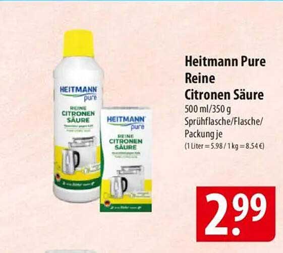Heitmann Pure Reine Zitronensäure 500 ml / 350 g