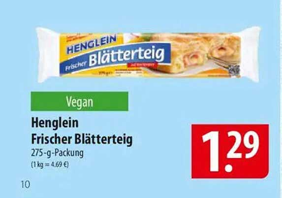 Henglein Frischer Blätterteig 275-g-Packung