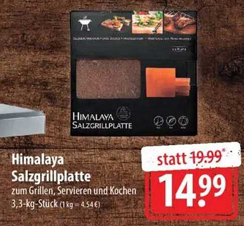Himalaya Salzgrillplatte zum Grillen, Servieren und Kochen