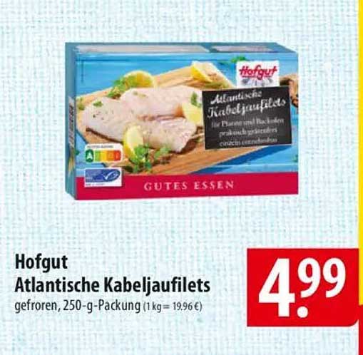 Hofgut Atlantische Kabeljaufilets – 250-g-Packung