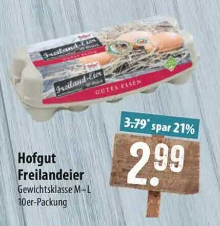 Hofgut Freilandeier Gewichtsklasse M–L 10er-Packung