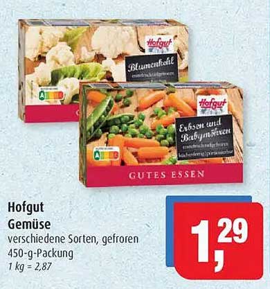 Hofgut Gemüse - verschiedene Sorten, gefroren 450-g-Packung