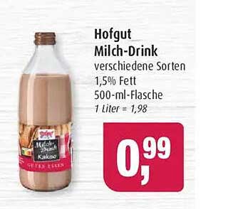 Hofgut Milch-Drink verschiedene Sorten 1,5% Fett 500-ml-Flasche