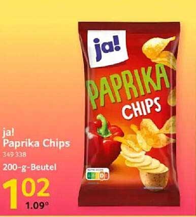 ja! Paprika Chips 200-g-Beutel