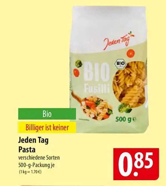 Jeden Tag Bio Pasta Fusilli 500 g