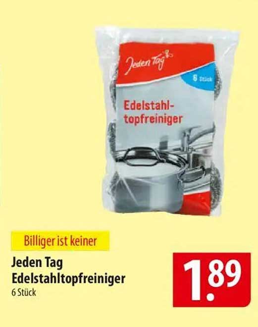 Jeden Tag Edelstahltopfreiniger 6 Stück
