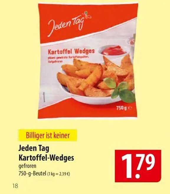 Jeden Tag Kartoffel-Wedges, gefroren