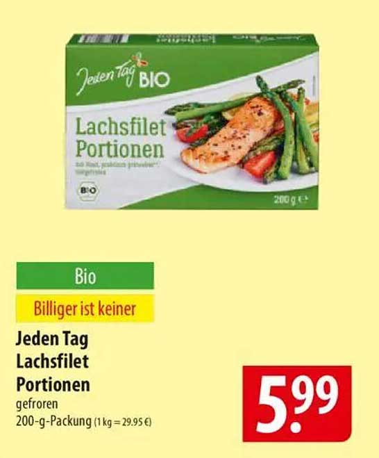 Jeden Tag Lachsfilet Portionen