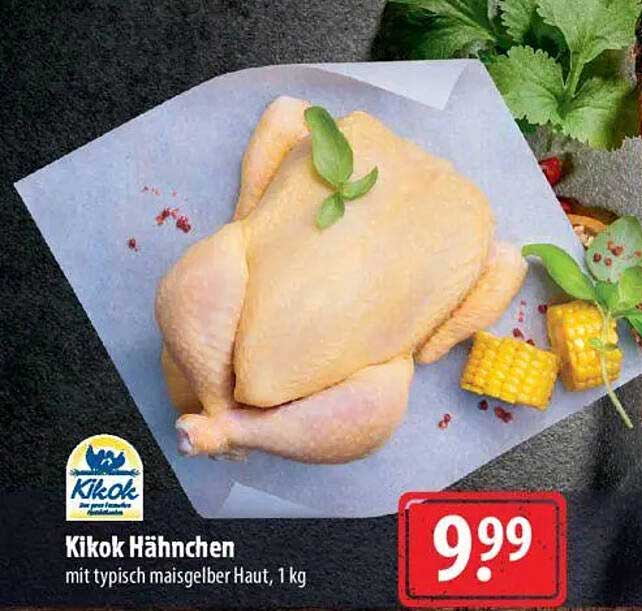 Kikok Hähnchen mit typisch maisgelber Haut, 1 kg