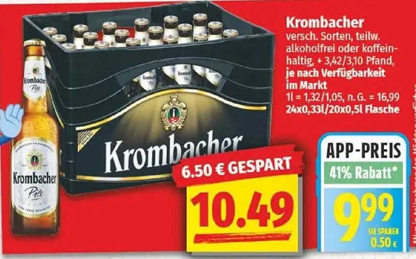Krombacher Bierkasten – Verschiedene Sorten, teilweise alkoholfrei oder koffeinhaltig