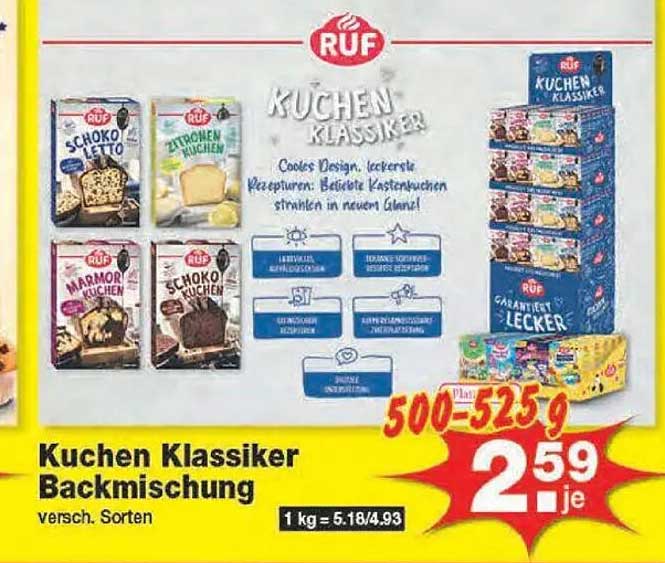 Kuchen Klassiker Backmischung - verschiedene Sorten