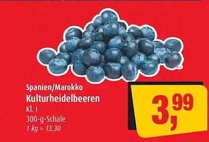 Kulturheidelbeeren 300-g Schale aus Spanien/Marokko