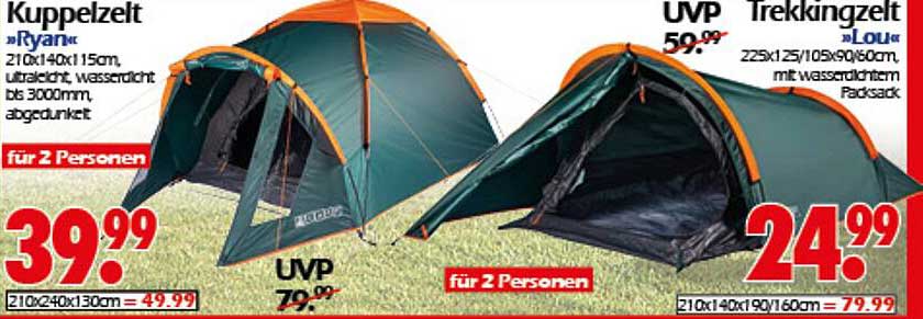 Kuppelzelt »Ryan« für 2 Personen