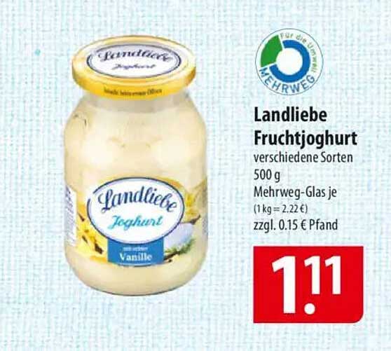 Landliebe Fruchtjoghurt 500 g - Verschiedene Sorten