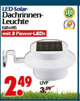 LED-Solar-Dachrinnen-Leuchte Katalog 13 mit 3 Power-LEDs