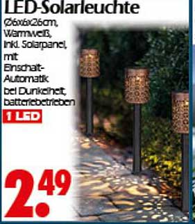LED-Solarleuchte - Warmweiß mit Solarpanel