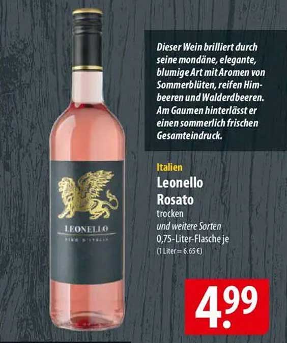 Leonello Rosato trocken, 0,75-Liter-Flasche
