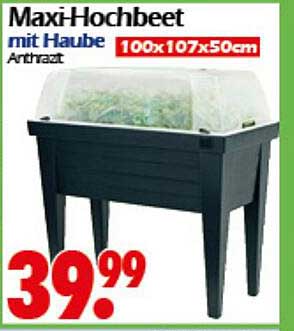 Maxi-Hochbeet mit Haube Anthrazit 100x107x50cm