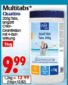 Multitabs Quattro - 200g Tabs für langanhaltende Chlor-Desinfektion