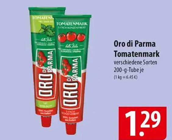 Oro di Parma Tomatenmark verschiedene Sorten 200-g-Tube