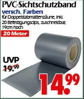 PVC-Sichtschutzband in verschiedenen Farben – 20 Meter