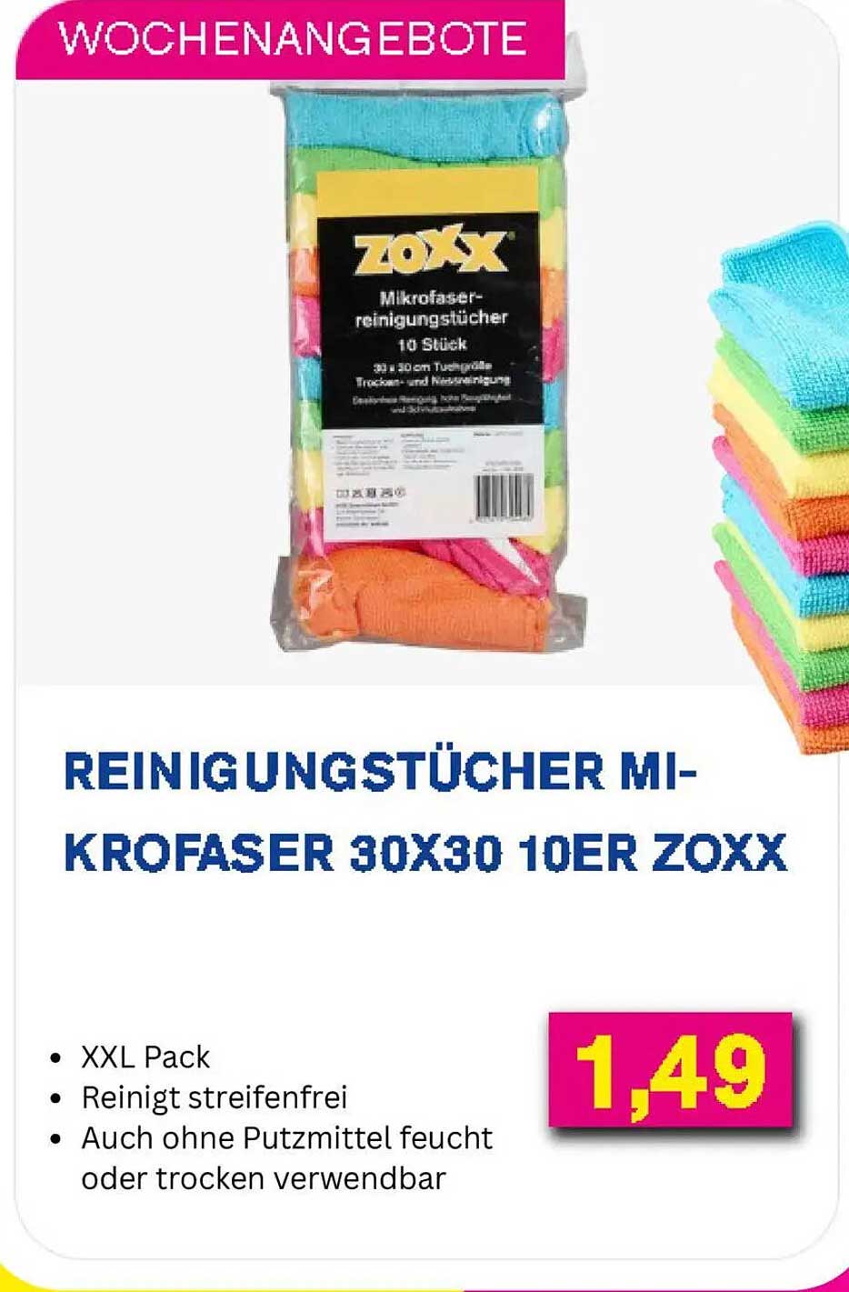 REINIGUNGSTÜCHER MI-KROFASER 30X30 10ER ZOXX